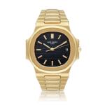 Reference 3800/001 Nautilus | A yellow gold automatic wristwatch with date and bracelet, Circa 1985