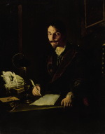 PIETRO PAOLINI | A PORTRAIT OF A MAN WRITING BY CANDLELIGHT 