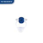 SAPPHIRE AND DIAMOND RING  5.13卡拉 天然 「馬達加斯加」藍寶石 配 鑽石 戒指