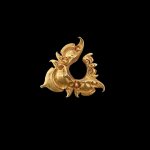 A pronged solid gold earring Java, Indonesia, 7th - 12th century | 印尼爪哇 七至十二世紀 尖頭金耳飾