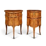 A Matched Pair of Louis XV/XVI Transitional Style Tulipwood Dressing Tables, After The Model by Jean-Francois Oeben, 19th Century and Later