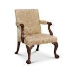A George II style mahogany Gainsborough armchair