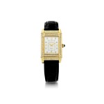 JAEGER LECOULTRE | REFERENCE 267.1.08 REVERSO,  A YELLOW GOLD AND DIAMOND-SET REVERSIBLE WRISTWATCH, CIRCA 1995