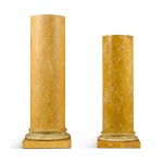 Two scagliola columnar pedestals