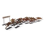 SIXTEEN CARVED AND PAINTED PINE CARNIVAL GAME RACE HORSES, CIRCA 1890-1920