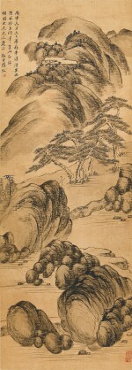 Luo Mu (1622-after 1706) 羅牧 | Landscape 幽谷策杖圖