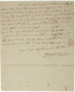 Hopkins, Stephen. Autograph letter signed, Philadelphia, 15 Nov 1775, to his daughter-in-law Ruth G. Hopkins