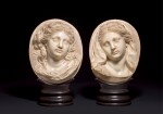 ATTRIBUTED TO GIOVANNI BONAZZA (1654-1736), NORTHERN ITALIAN, 18TH CENTURY | PAIR OF RELIEFS WITH BUSTS OF WOMEN