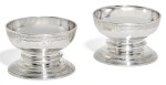 A PAIR OF GEORGE II SILVER SALTS, PAUL CRESPIN, LONDON, 1730