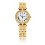CARTIER | PANTHERE, A YELLOW GOLD CENTER SECONDS BRACELET WATCH WITH DATE CIRCA 2010 