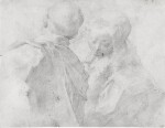 Recto: A young couple leaning towards each other, seen from behind; Verso: Study of Saint John the Baptist