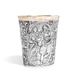 A German parcel-gilt silver marriage beaker, unmarked, circa 1604