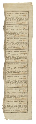 (AMERICAN REVOLUTION)  Simsbury Bridge Lottery Tickets. [Connecticut: 1781]