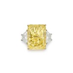 An Important Fancy Intense Yellow Diamond and Diamond Ring | 濃彩黃色鑽石及鑽石戒指