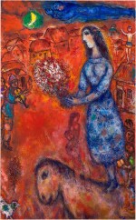 Marc Chagall 馬克・夏加爾 | Fiancée avec bouquet 捧花新娘