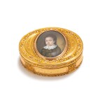 A three-colour gold and ivory portrait snuff box, A. L. Anthiaume, Paris, 1787-1788 | Tabatière à portrait en ivoire et or en trois couleurs par A. L. Anthiaume, Paris, 1787-1788