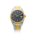 Reference 16013 Datejust  Retailed by Tiffany & Co.: A stainless steel and yellow gold automatic wristwatch with date and bracelet, Circa 1986