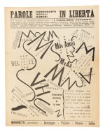 Parole, Consonanti, Vocali, Numeri in Libertà. 11 février 1915. Rare copy of this leaflet   