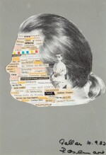 Head of Karl Lagerfeld in profile | Papiercollage von Karl Lagerfelds Kopf im Profil