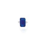 SAPPHIRE AND DIAMOND RING, CARTIER | 藍寶石配鑽石戒指，卡地亞