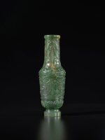 A small archaistic jadeite vase, Qing dynasty, Qianlong period | 清乾隆 翠玉雕獸面紋小瓶
