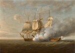 Engagement between the French frigate Cléopâtre and HMS Nymph, under the command of Captain Edward Pellew, off Start Point, Devon 18 June 1793