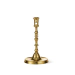 Very Fine and Rare Northwestern European Cast Brass Circular-Based Candlestick, Late 15th to Early 16th Century