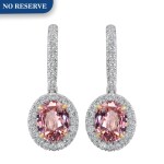 Pair of Padparadscha Sapphire and Diamond Earrings