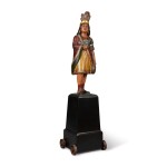 VERY FINE AND RARE CARVED AND POLYCHROME PAINT-DECORATED WOOD TOBACCONIST TRADE FIGURE IN THE FORM OF A NATIVE AMERICAN PRINCESS, ATTRIBUTED TO SAMUEL ANDERSON ROBB (1851-1928), NEW YORK, CIRCA 1880