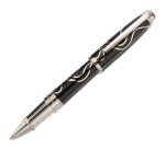 ST DUPONT | A BLACK LACQUER AND SILVER POWDER ROLLERBALL PEN, CIRCA 1993