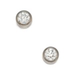 An Impressive Pair of White Gold and Diamond Earclips