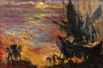 Nguyen Nguyen (20th century), Dawn fishing scene | Nguyen Nguyen （二十世紀）黎明捕魚圖
