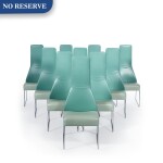 Set of Ten "Lazy" High Back Dining Chairs