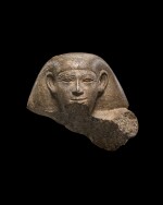 Egyptian Granite Head of a Man, early 26th Dynasty, period of Psamtik I, 664-610 B.C.
