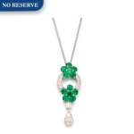'Rosette' Emerald and Diamond Pendent Necklace | 格拉夫| 'Rosette' 祖母綠 配 鑽石 項鏈 (祖母綠共重約2.80克拉)