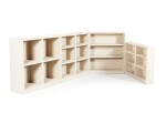 A suite of five modern white lacquered wood bookcases 
