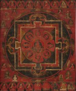 A thangka depicting a mandala of Amitabha, Tibet, 16th century