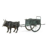 A rare bronze model of an ox cart, Han dynasty | 漢 青銅牛車