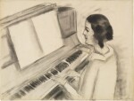Portrait de Henriette jouant au piano