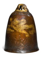 A PARCEL-GILT BRONZE BELL, MING DYNASTY, 16TH / 17TH CENTURY
