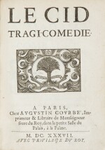 Le Cid. Paris, Augustin Courbé, 1637-1639. In-4. Exemplaire Goudeket en vélin.
