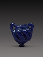 A Late Roman Cobalt Blue Core-Formed Glass Cosmetic Jar, circa 5th/7th century A.D.