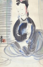 林風眠　藍衣少女| Lin Fengmian, Lady in Blue