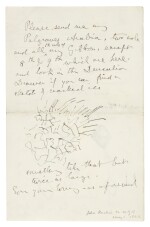 John Ruskin | A fragment of an autograph letter, to W.G. Collingwood, with a sketch of flowers