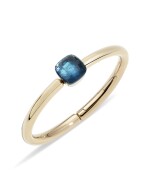 Nudo Bangle in white and rose gold with London Blue Topaz