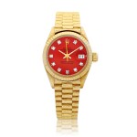 DateJust, Reference 6917, A yellow gold and diamond-set wristwatch with date and bracelet, Circa 1974 | 勞力士 DateJust 型號6917 黃金鑲鑽石鏈帶腕錶，備日期顯示，約1974年製