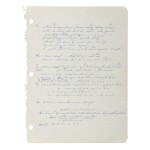 SPRINGSTEEN, BRUCE | “Thunder Road” Working Manuscript, [Long Branch, New Jersey & New York City, ca. 1975]