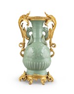 A Louis XV style gilt-bronze mounted Chinese celadon porcelain vase | Vase en porcelaine de Chine céladon de style Louis XV monté en bronze doré