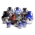 A collection of various Wedgwood and other copies of the Portland vase, various dates, 19th century