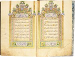 A LARGE ILLUMINATED QUR’AN, COPIED BY AHMED AL-ILHAMI, STUDENT OF ALI AL-HAMDI, STUDENT OF OSMAN WALI, KNOWN AS DAMAD AL-‘AFIF, TURKEY, OTTOMAN, DATED 1270 AH/1853-54 AD